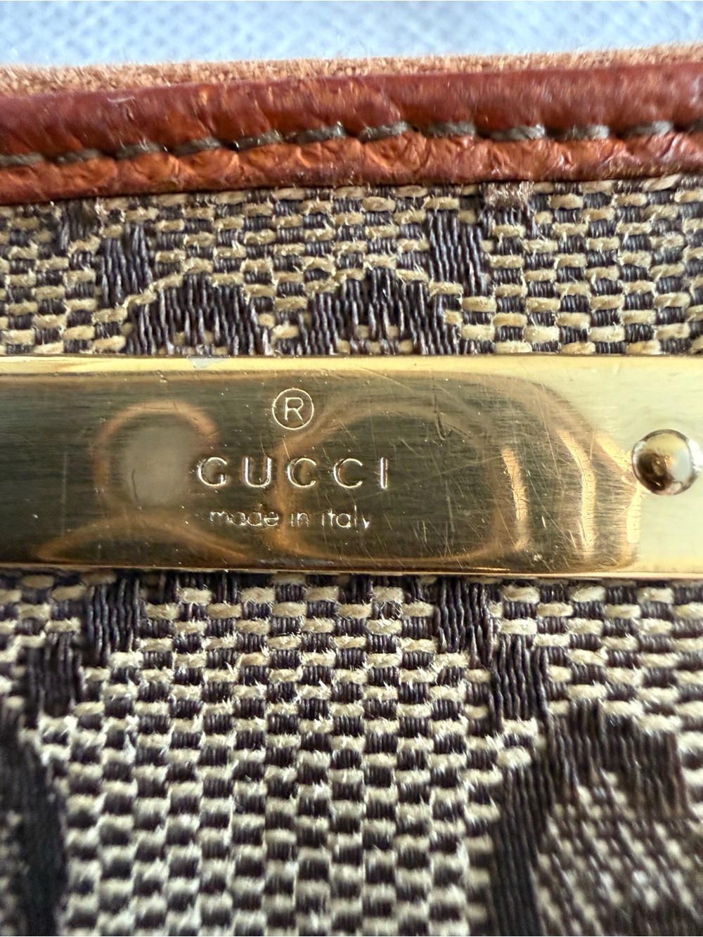 REHAB-Gucci Signature Beige & Brown GG Canvas Zip Around Wallet - Picture 7 of 10